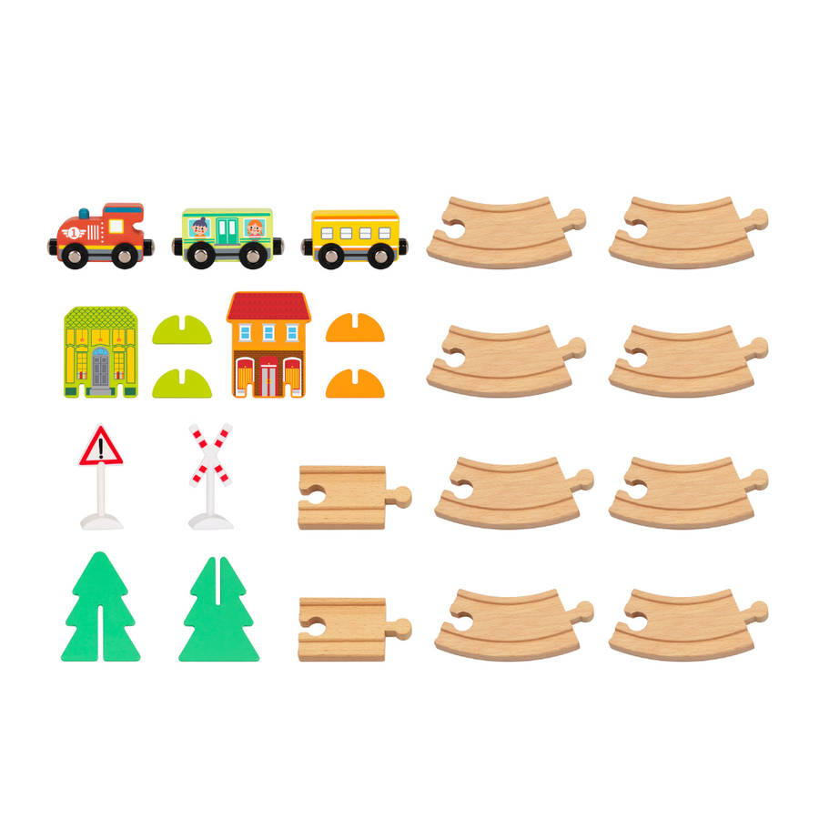 hi Pando - Magnetic Train Set - City Themed - 23pcs