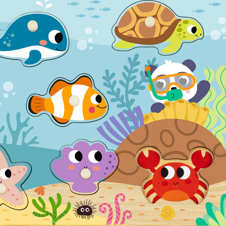 hi Pando - Ocean Themed Animal Puzzle - 8pcs
