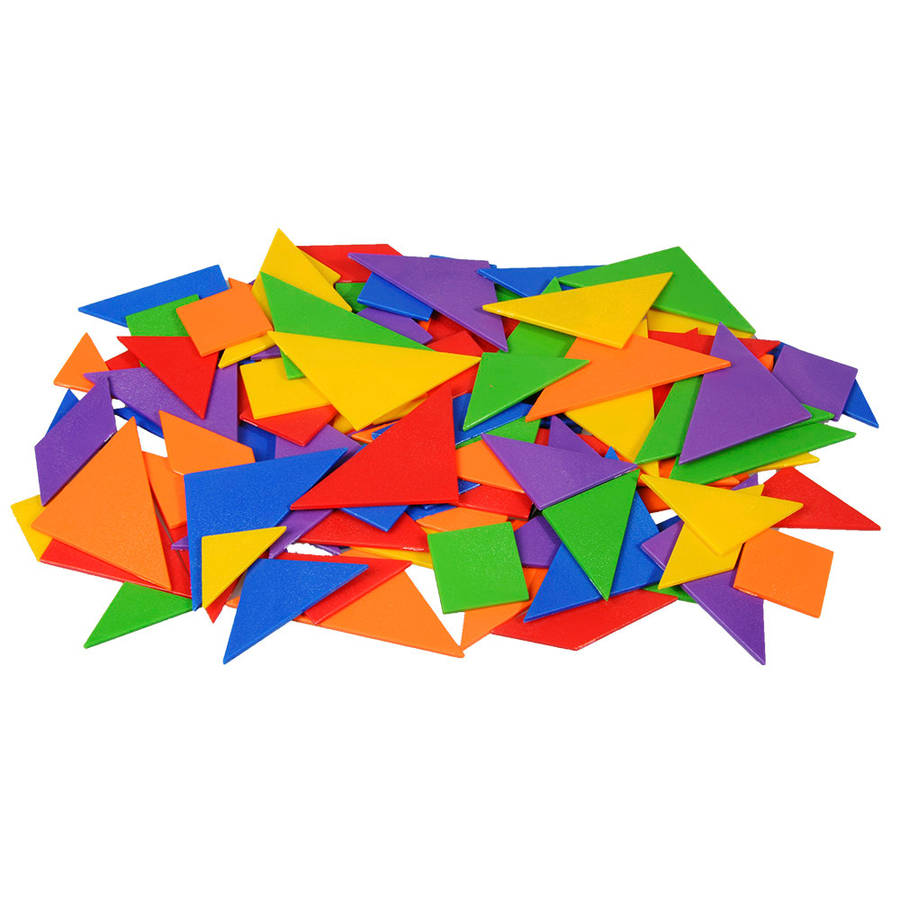 Greenbean - Tangrams - Geometric Puzzle Set - 6 Colours - 168pcs