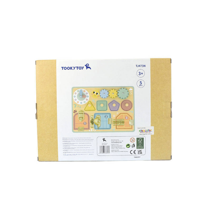TookyToy - Wooden Busy Board - Pastel