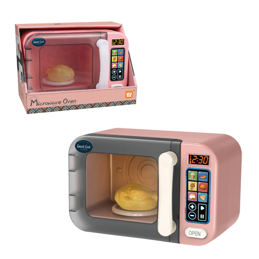 Pretend & Play Microwave with Lights, Sound & Colour Changing Food - Pink