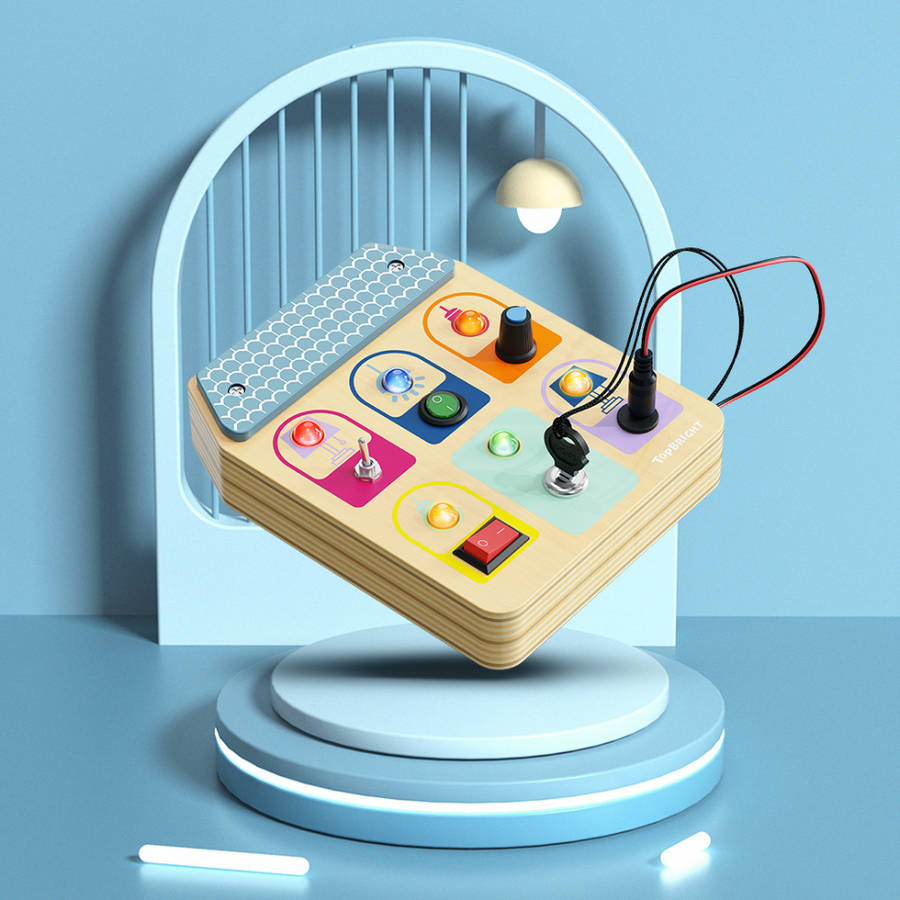 TopBright - Wooden Busy Board - Light Switches