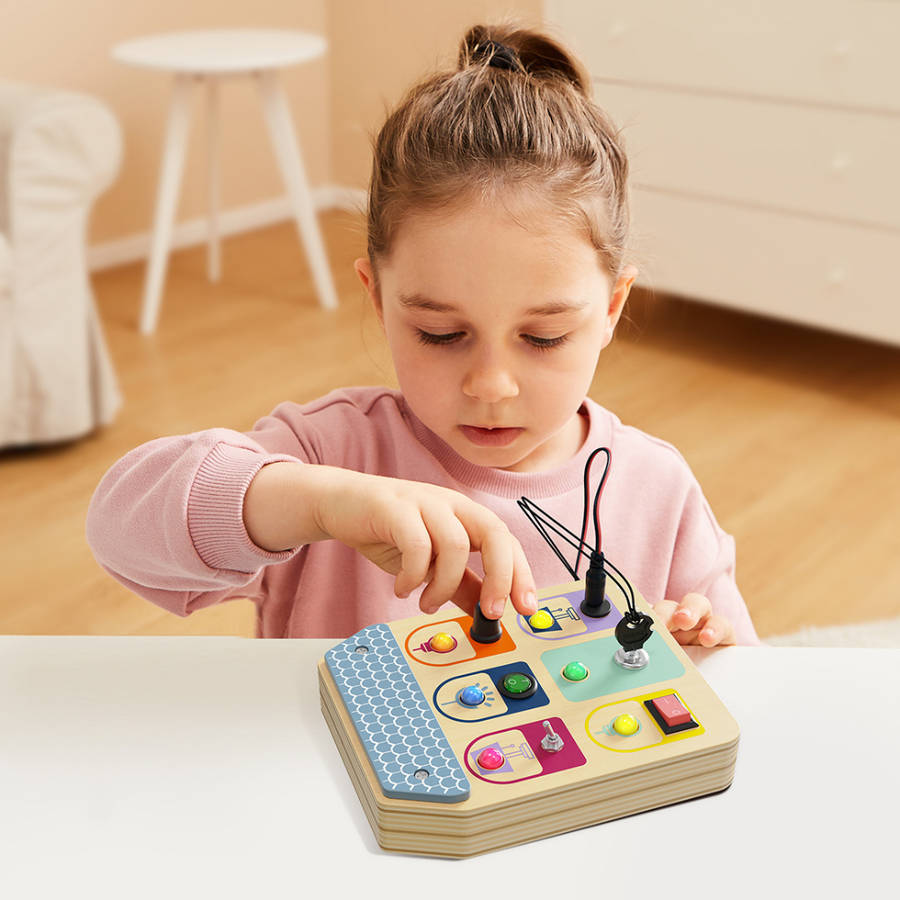 TopBright - Wooden Busy Board - Light Switches