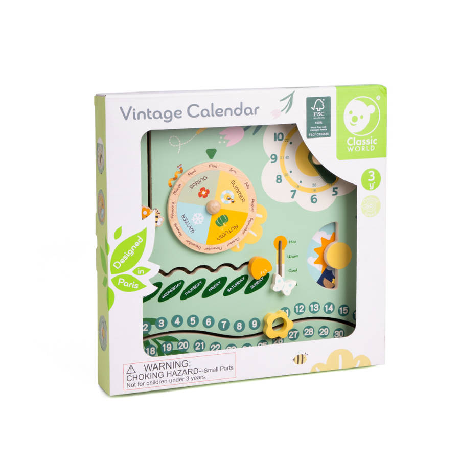 Classic World - Vintage Wooden Calendar