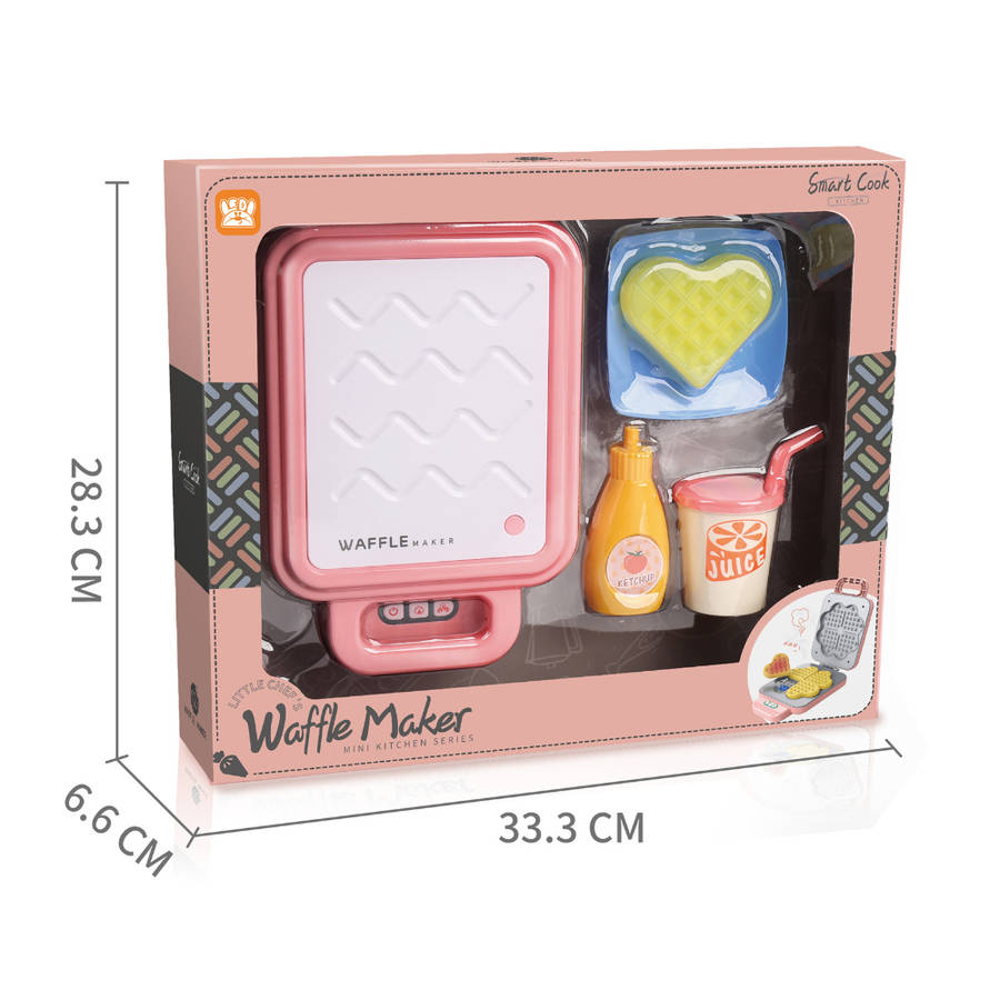 Pretend & Play Waffle Set with Lights, Sound & Colour Changing Food - Pink