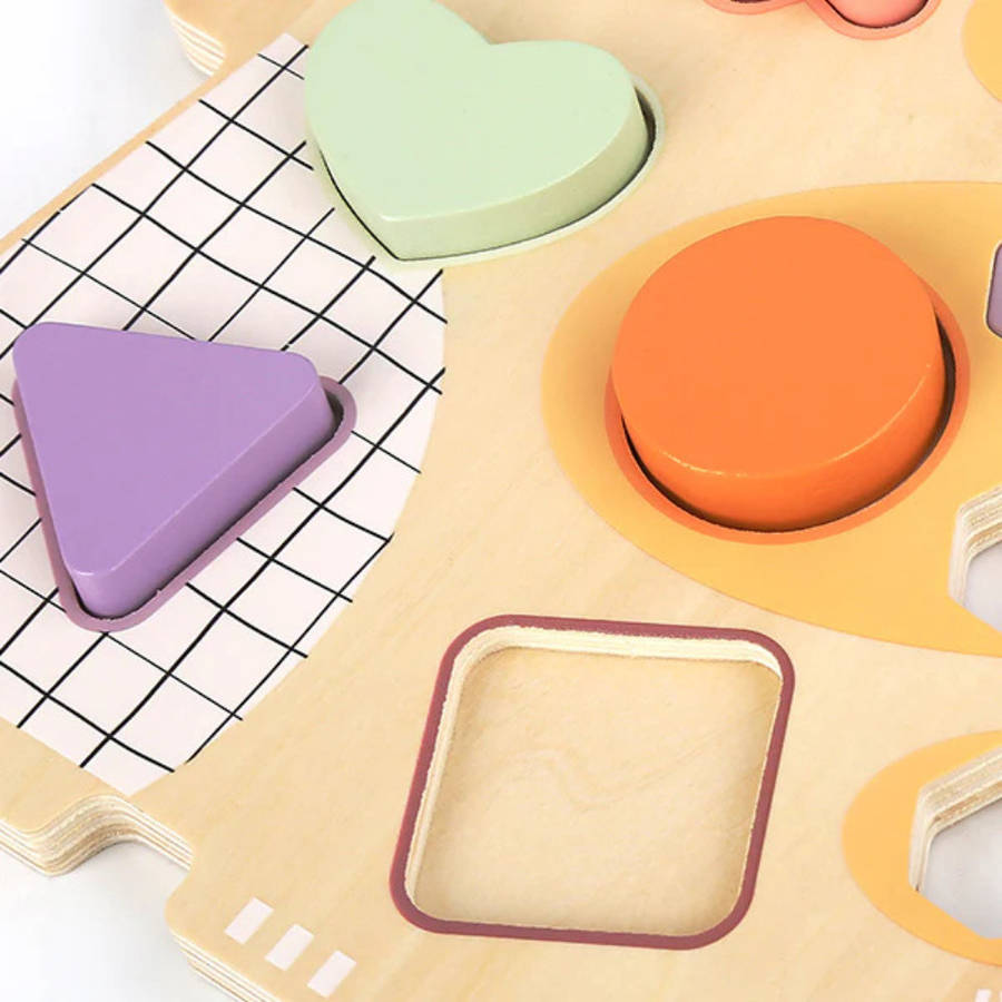 TopBright - Happy Dinosaur - Wooden Shape Sorter - 16pcs