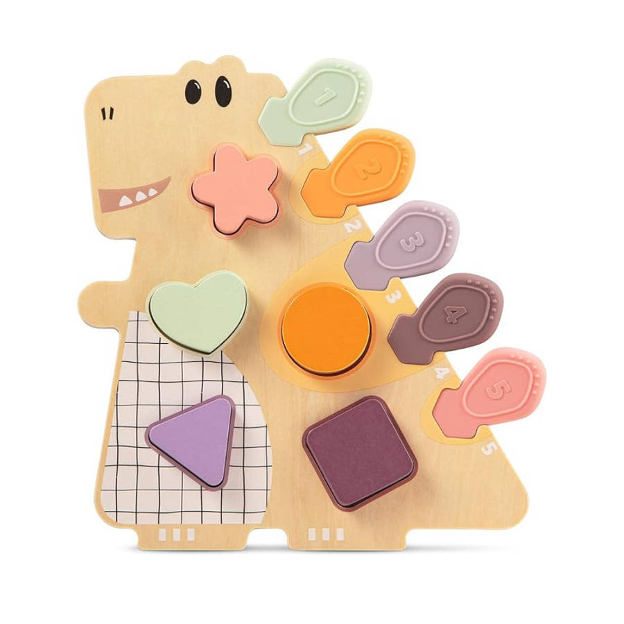 TopBright - Happy Dinosaur - Wooden Shape Sorter - 16pcs