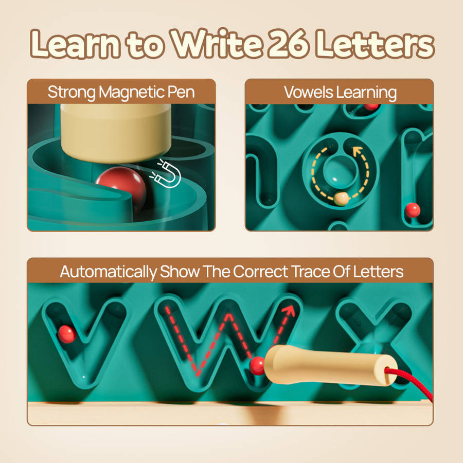 TopBright - Magnetic Maze - Alphabet Tracing Board