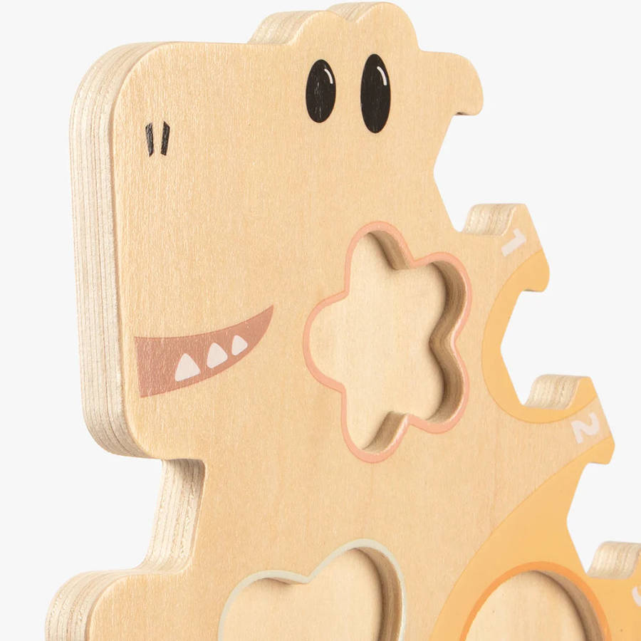 TopBright - Happy Dinosaur - Wooden Shape Sorter - 16pcs