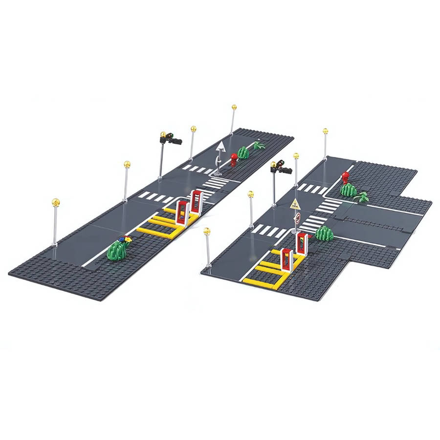 Sluban Building Set: Metropolis - Road Base Plate - 70 Pieces