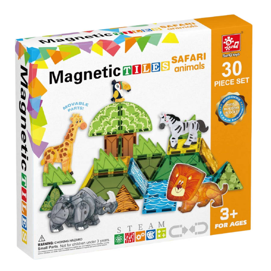 Magnetic Tiles - Safari Animals Set - 30 Pieces