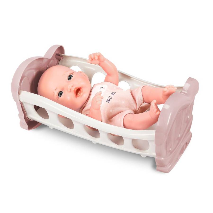 Takmay Dolls - Baby Doll with Cradle - Hard Body - 18cm