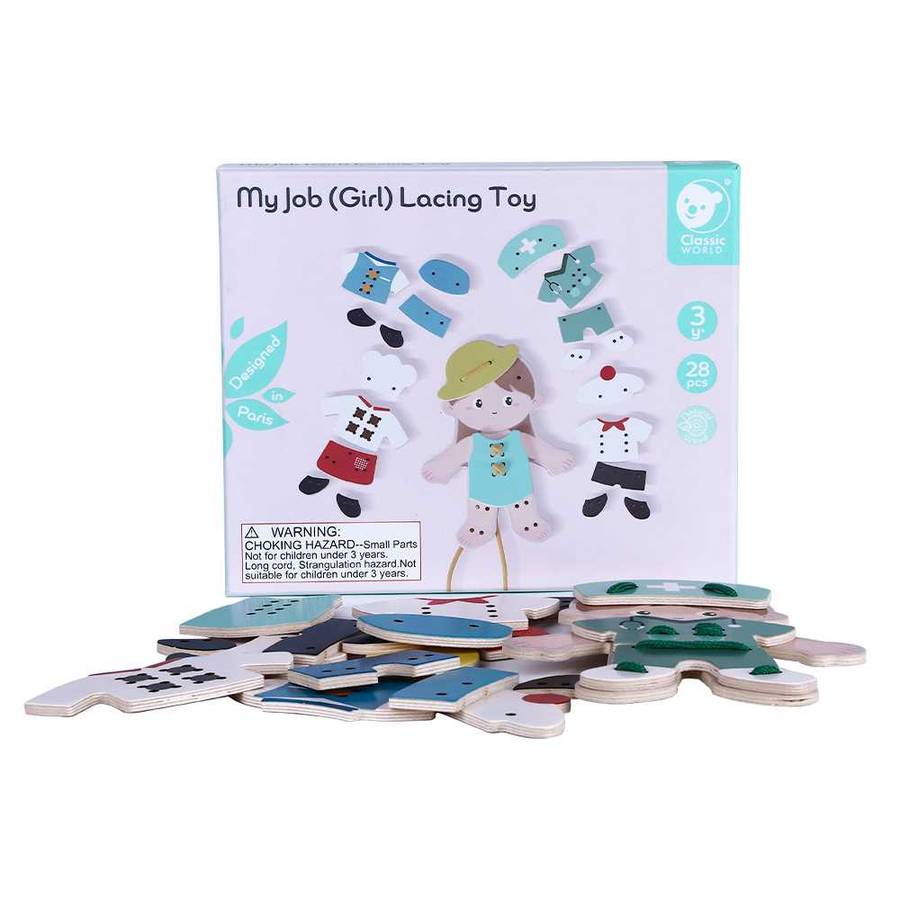 Classic World - 'My Job' Lacing Activity Set: Girl