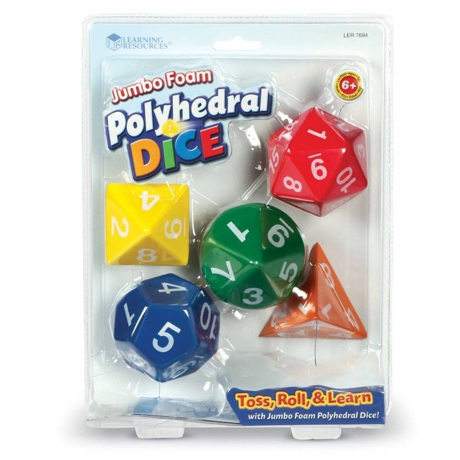 Learning Resources - Jumbo Foam Polyhedral Dice for Kids Ages 6+
