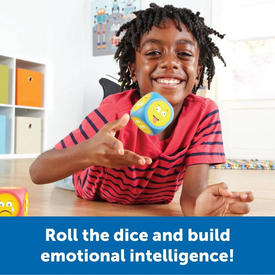 Learning Resources - Emoji Feelings Cubes: Emotions Game for Kids Ages 3+