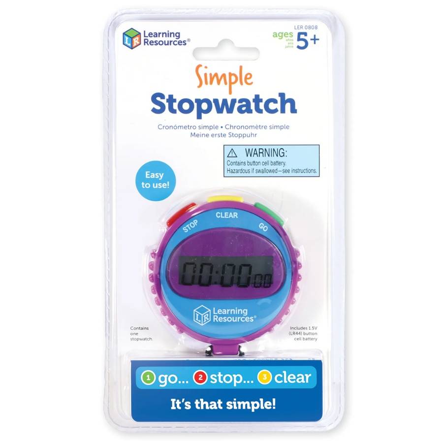 Learning Resources - Simple 3 Button Stopwatch for Science, Sport & Math