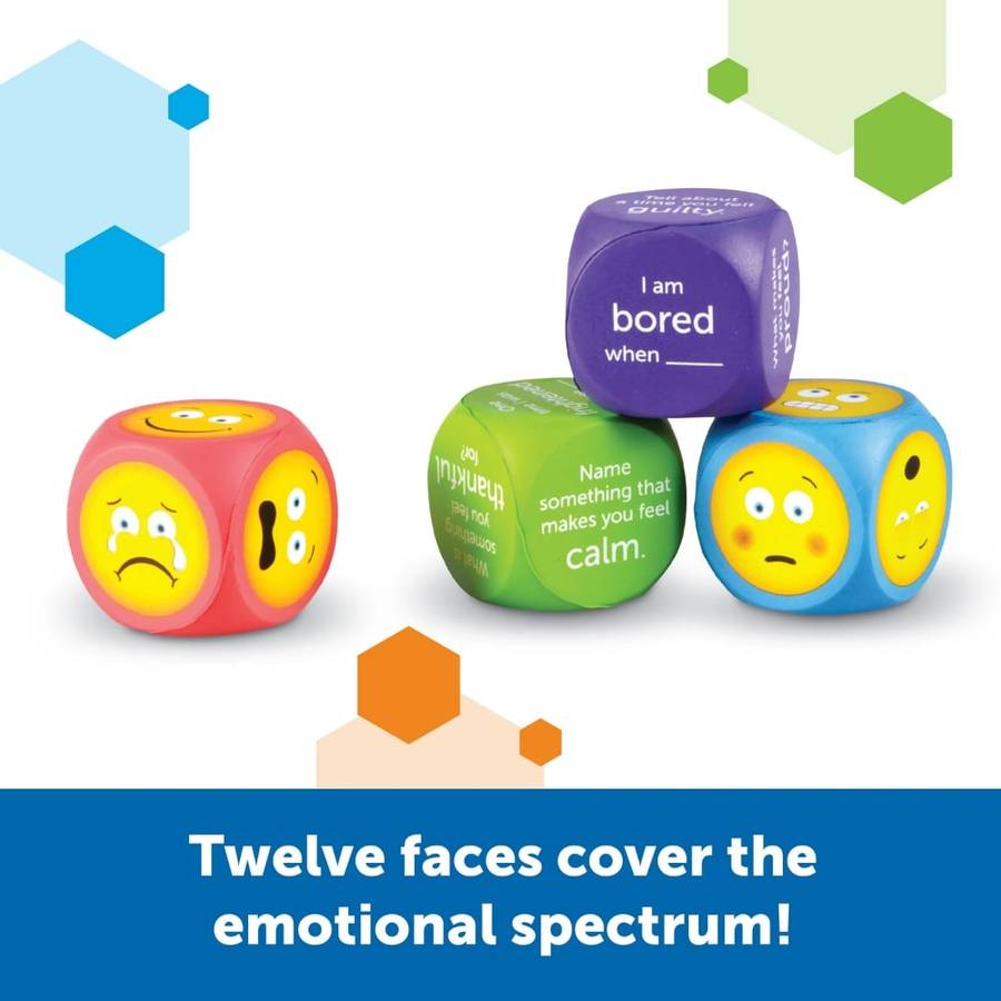 Learning Resources - Emoji Feelings Cubes: Emotions Game for Kids Ages 3+