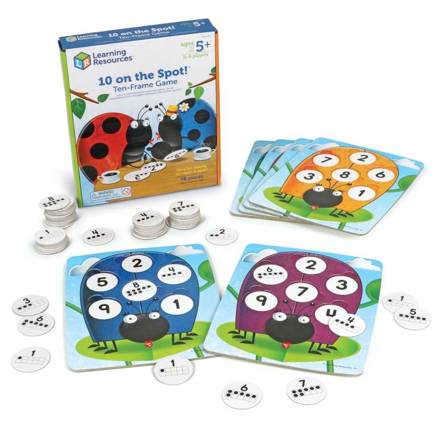 Learning Resources - 10 on the Spot - Ten Frame Maths Bingo Game for Kids