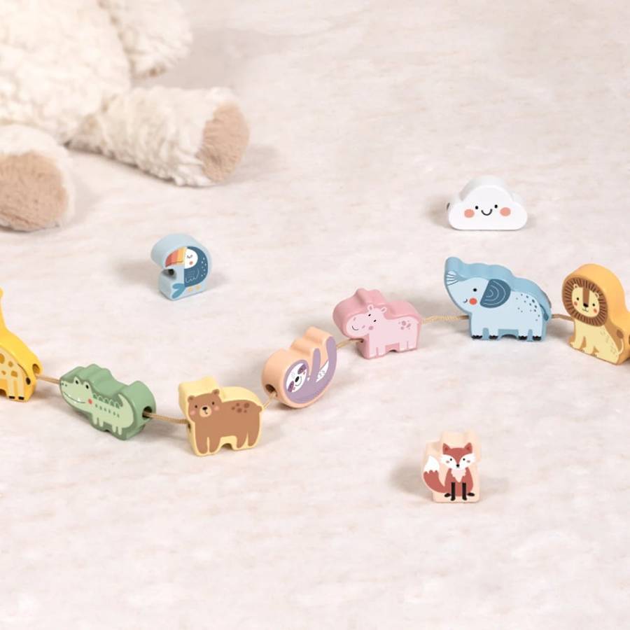 TookyToy - Fine Motor Lacing Animals Set