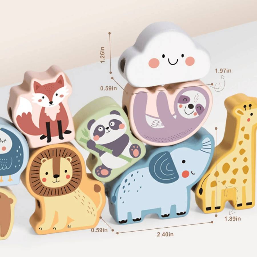 TookyToy - Fine Motor Lacing Animals Set