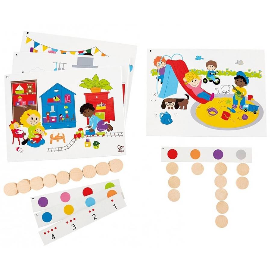 Hape - Home Education - Find and Count Colours - 53pcs -**