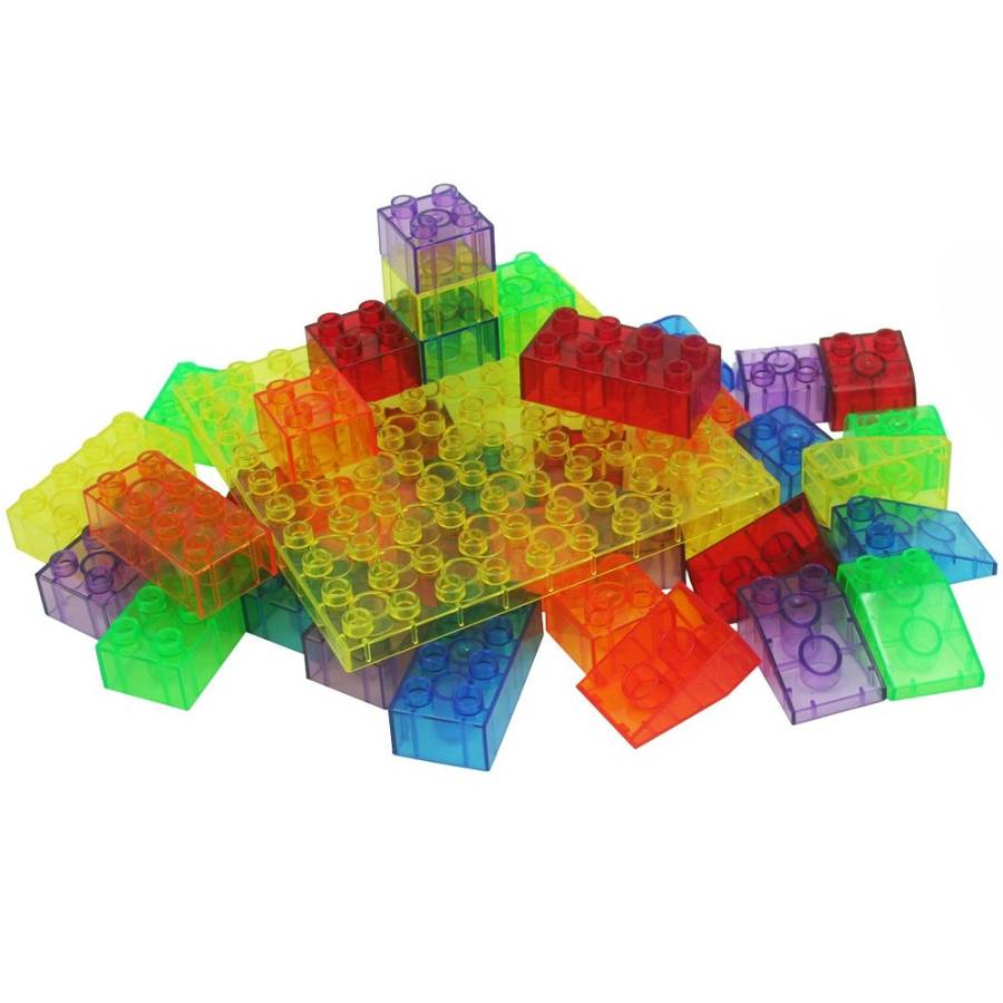 Greenbean - Translucent Building Blocks with PlayBoard - 73pcs in Polybag
