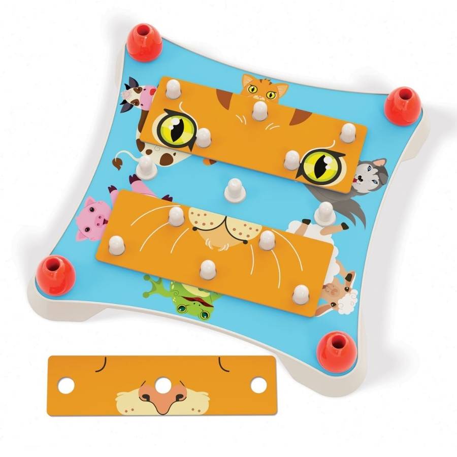 Quercetti - Guess the Animal Faces Puzzle - Memory & Recognition Game for Toddlers