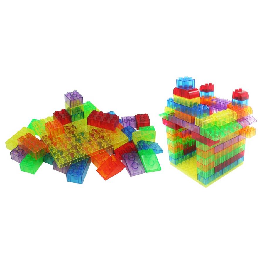 Greenbean - Translucent Building Blocks with PlayBoard - 73pcs in Polybag