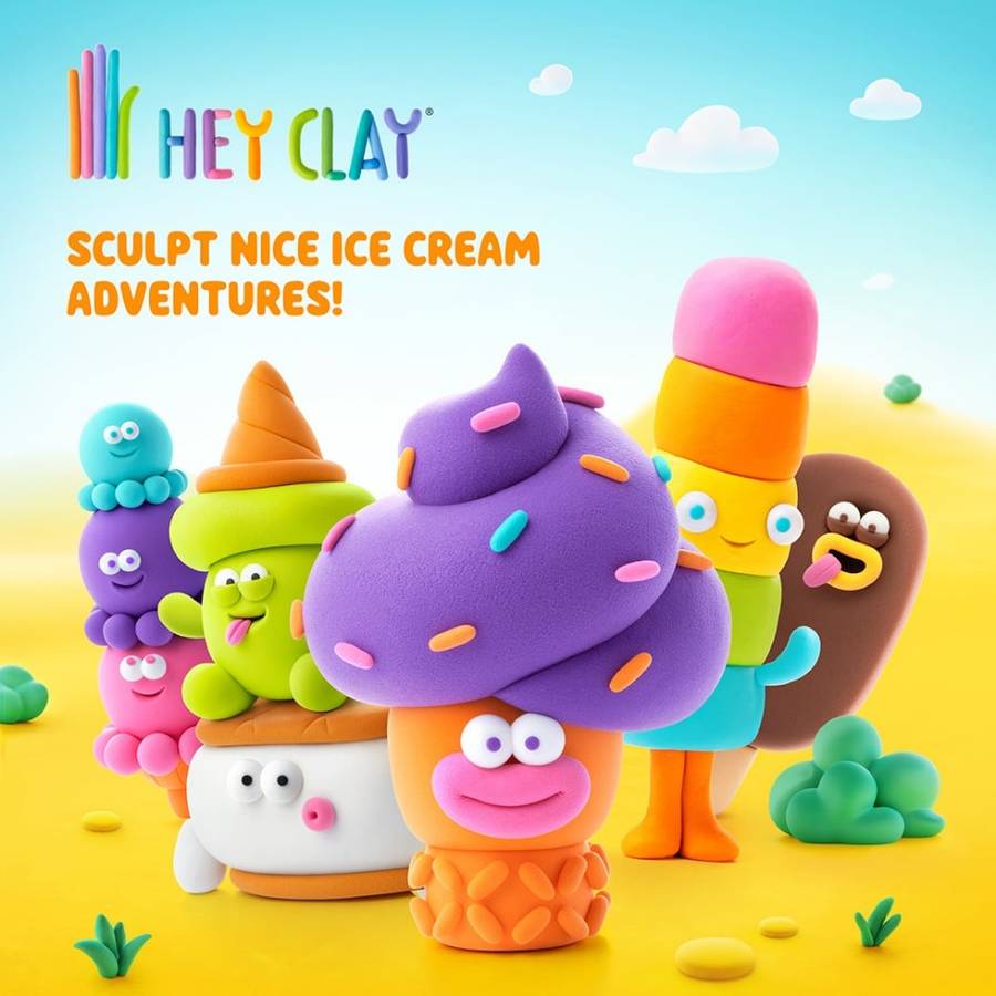 Hey Clay - Modelling Air-Dry Clay with Fun Interactive App - Windy Sprinkle, Warm Ice, Choco Pop,...