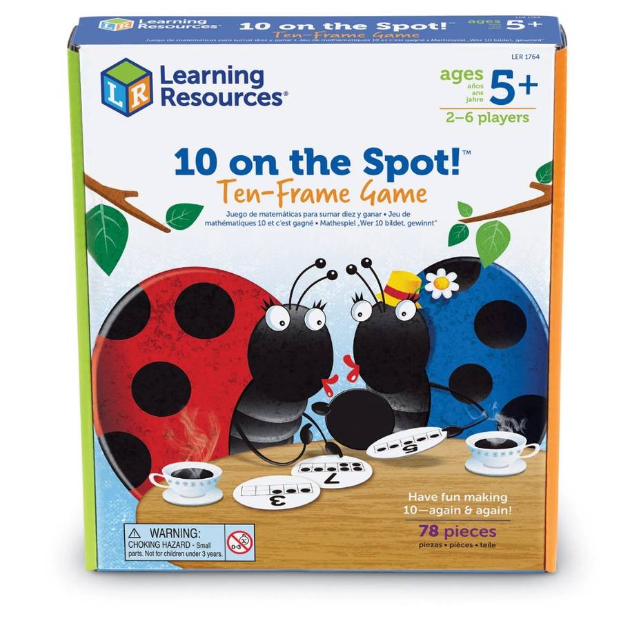 Learning Resources - 10 on the Spot - Ten Frame Maths Bingo Game for Kids