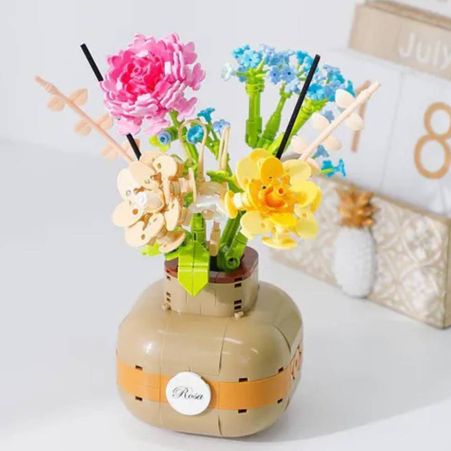 Cogo - Building Block Set - Flower Bouquet in Vase - 542 Pieces