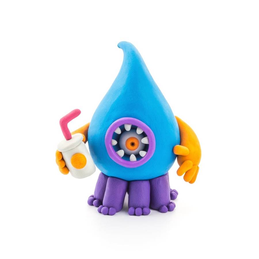 Hey Clay - Modelling Air-Dry Clay with Fun Interactive App - Drop, Violet, Fishka, Series Beasts,...