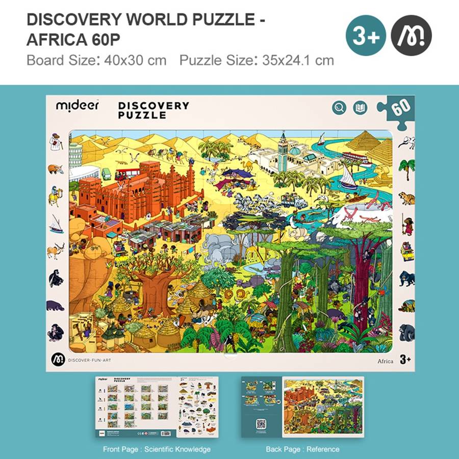Mideer - Big World Small World Egypt-Themed Discovery Puzzle: 60 Pieces