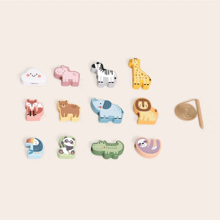 TookyToy - Fine Motor Lacing Animals Set