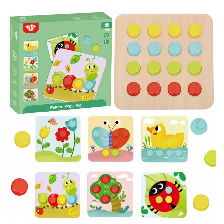 TookyToy - Fine Motor Pegs & Pegboard Activity Set