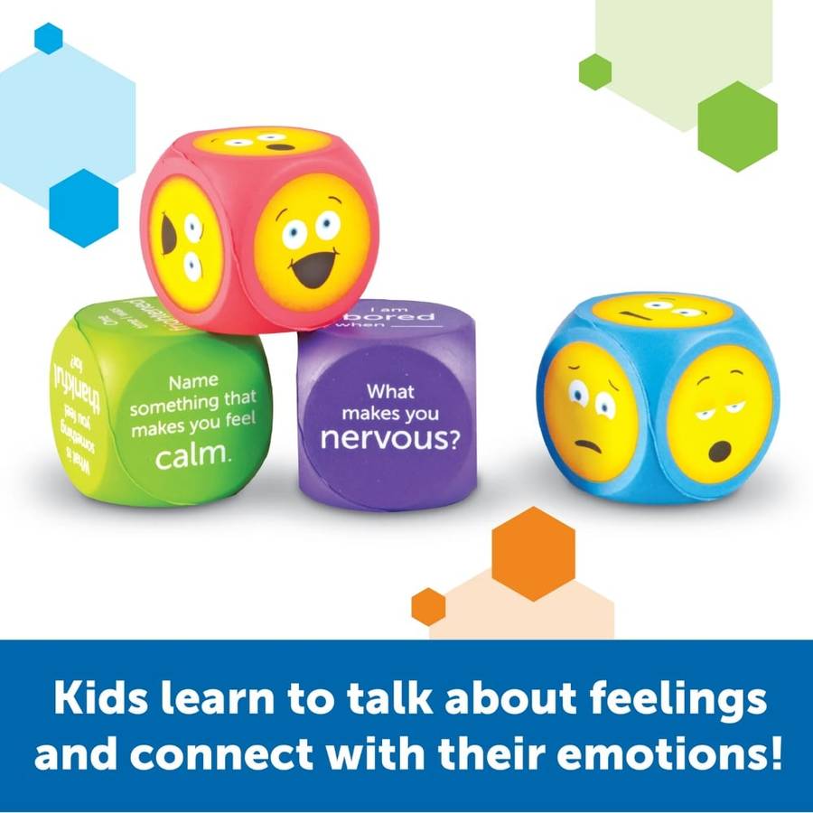 Learning Resources - Emoji Feelings Cubes: Emotions Game for Kids Ages 3+