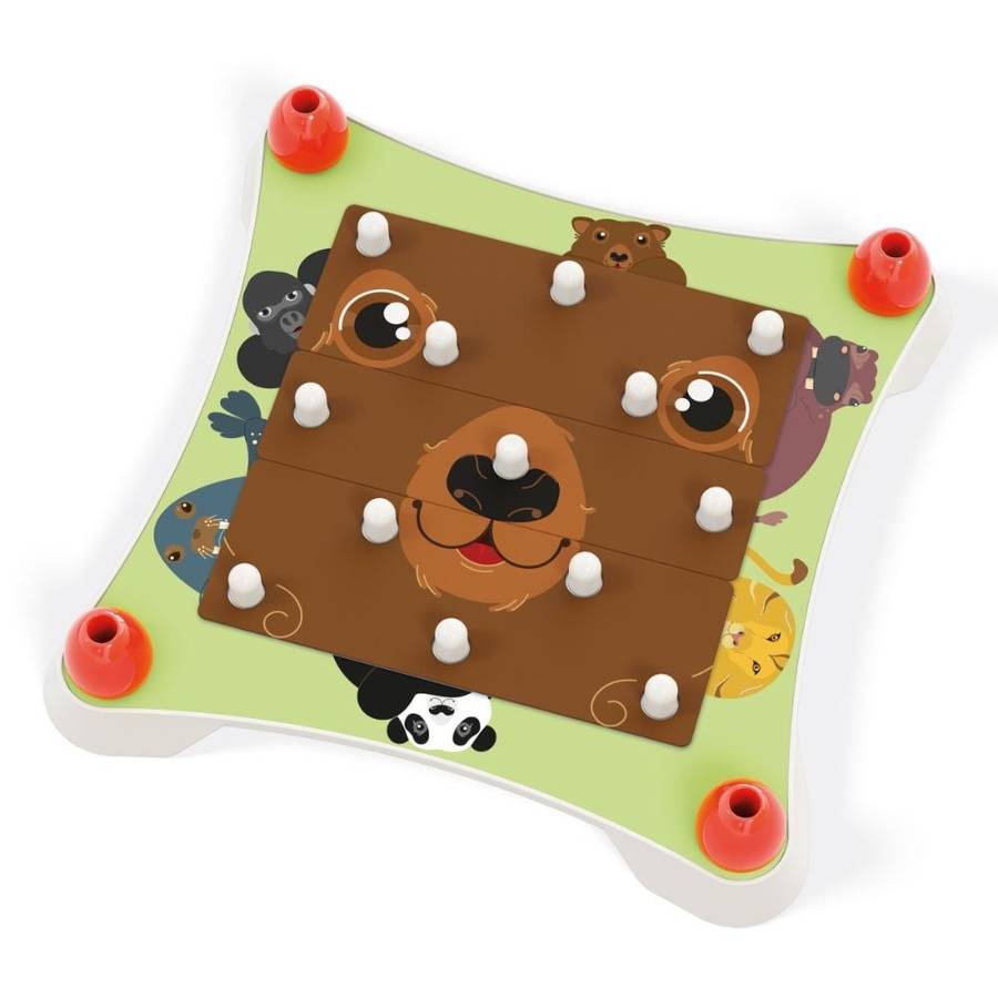 Quercetti - Guess the Animal Faces Puzzle - Memory & Recognition Game for Toddlers