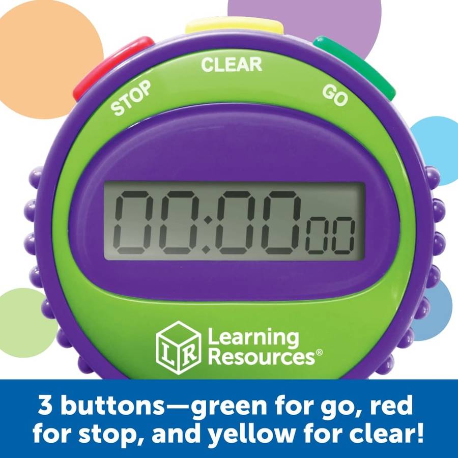 Learning Resources - Simple 3 Button Stopwatch for Science, Sport & Math
