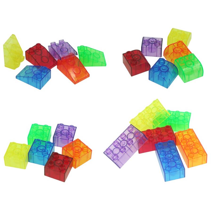 Greenbean - Translucent Building Blocks with PlayBoard - 73pcs in Polybag