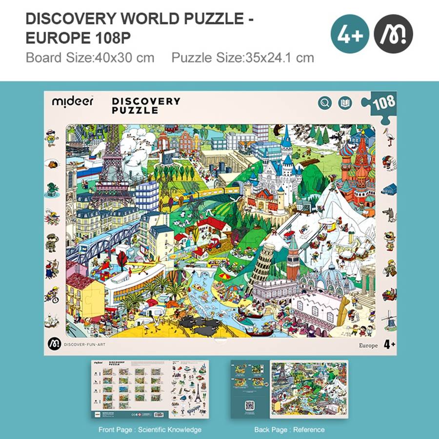 Mideer - Big World Small World Paris-Themed Discovery Puzzle: 108 Pieces