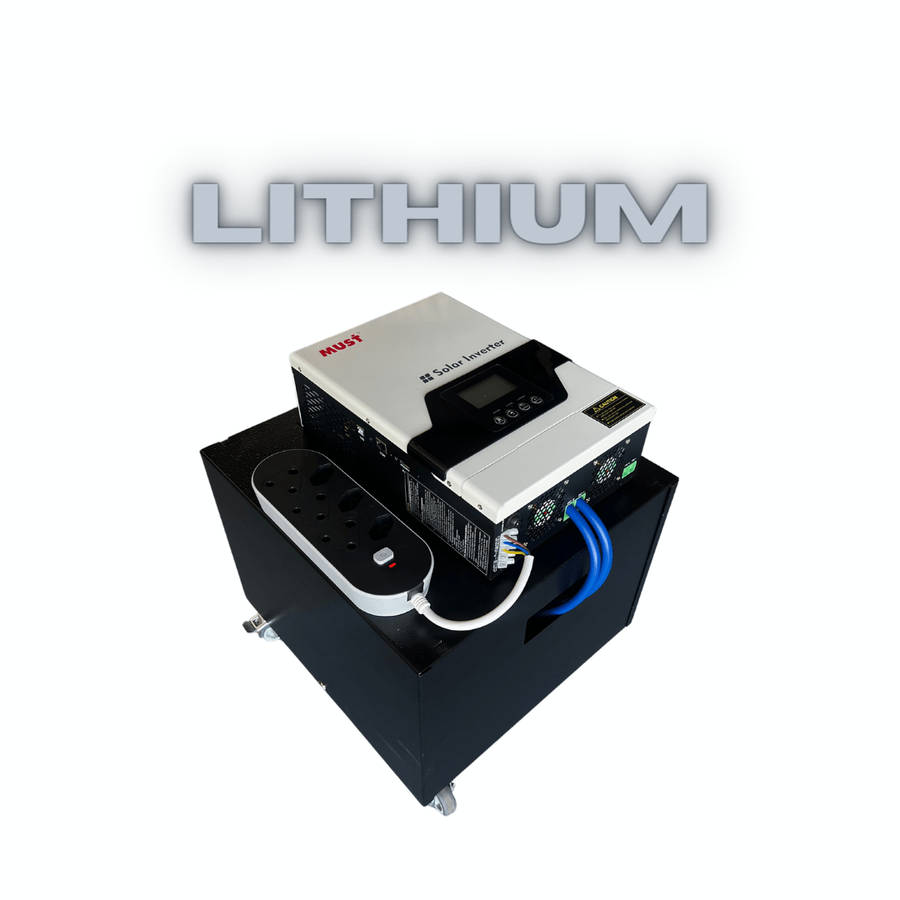 1KVA / 1000W Portable Solar-Ready Power System with 100AH Lithium Battery