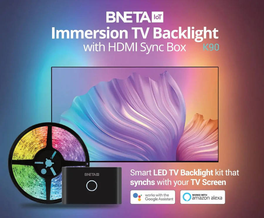 BNETA IoT Immersion TV Backlight with HDMI Sync Box K90