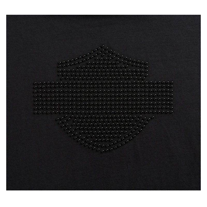 Harley-Davidson® Women's Studded B&S Logo Long Sleeve T-Shirt - Black
