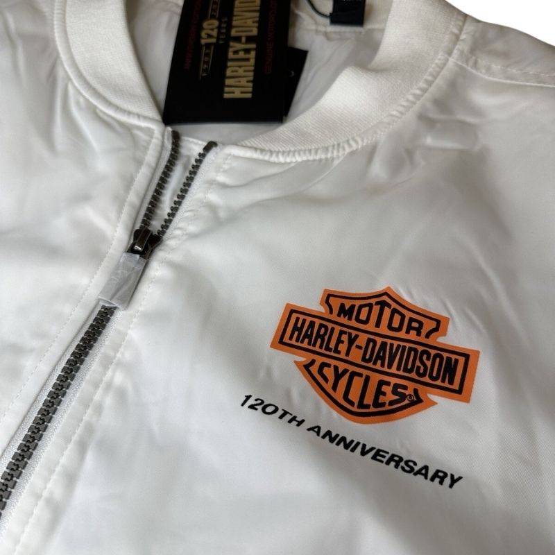Womens 120th Anniversary Bomber Jacket White - L
