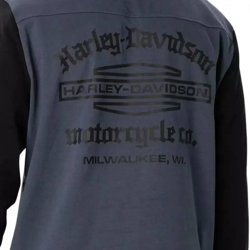 Men's Old English Stacked Bar & Shield Henley - L