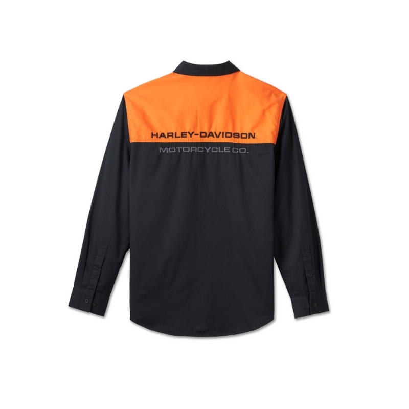 Men's Stacked Bar & Shield Long Sleeve Shirt - S