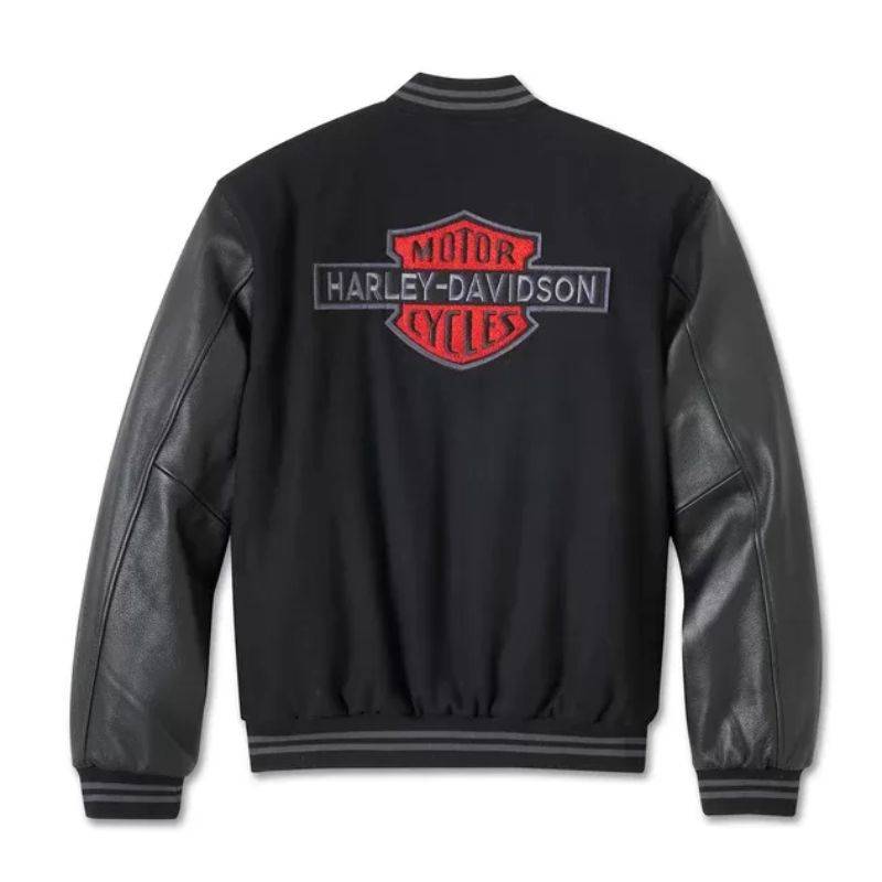 Men's V-Twin Varsity Leather Jacket - S