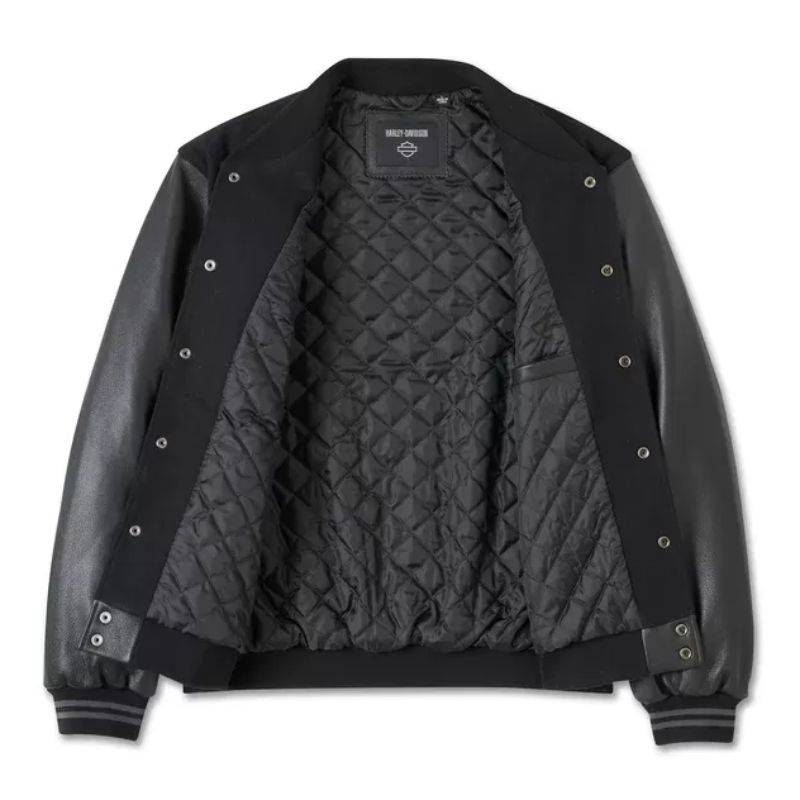 Men's V-Twin Varsity Leather Jacket - S