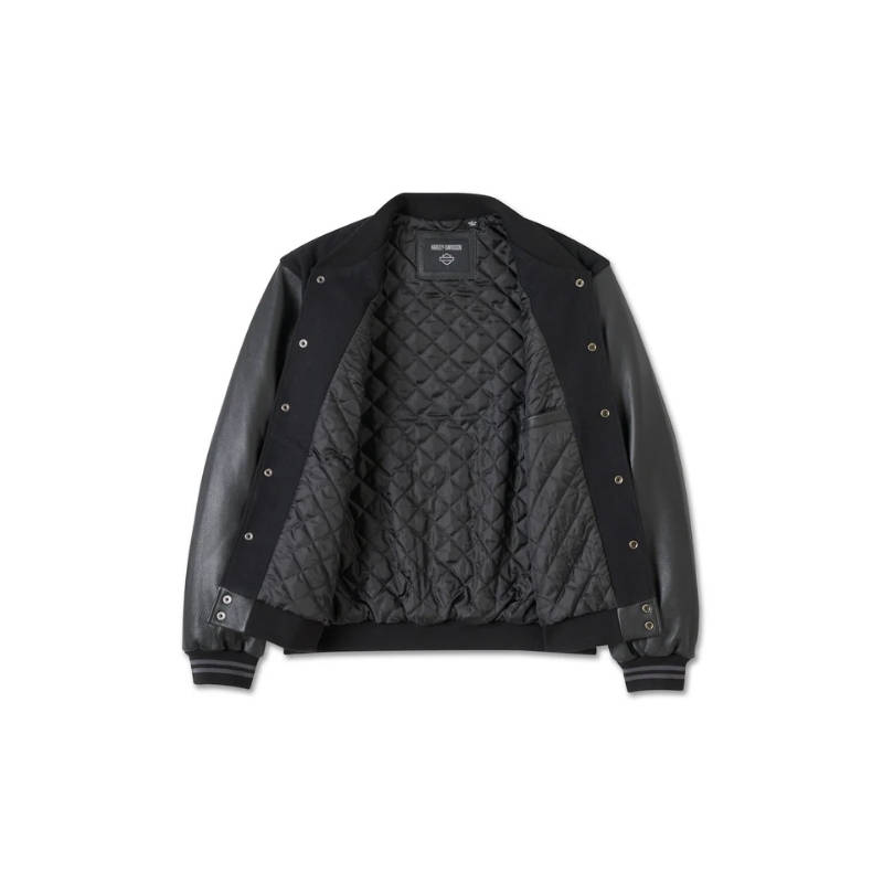 Men's V-Twin Varsity Leather Jacket - S
