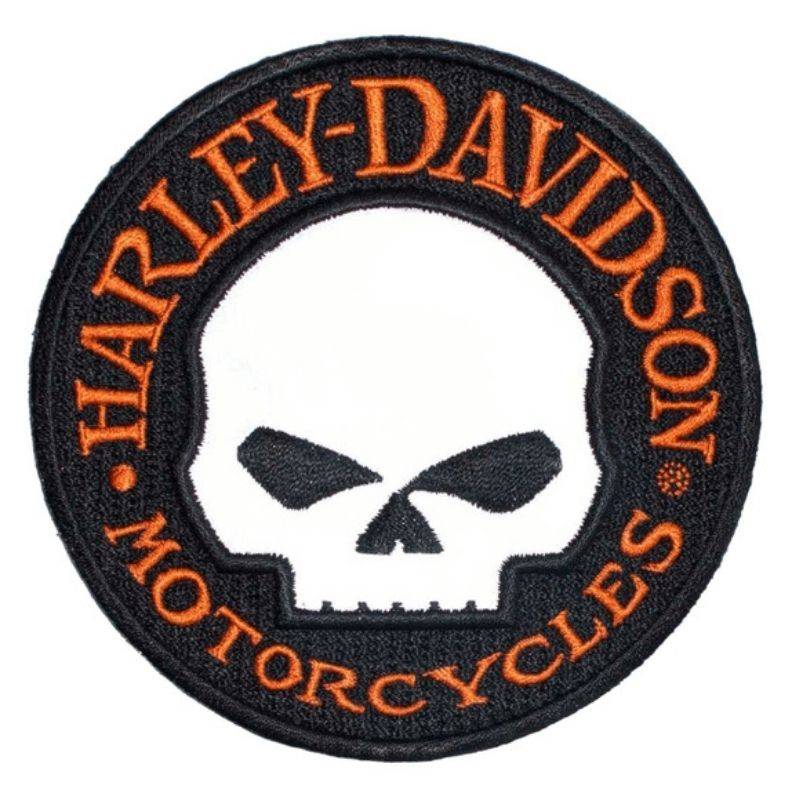 4 Inch Willie G Skull Reflective Embroidered Emblem Sew-On Patch